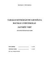 Research Papers 'Tabakas izstrādājumu lietošana Bauskas 1.vidusskolas jauniešu vidū', 1.