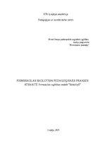 Practice Reports 'Pirmsskolas skolotāja pedagoģiskā prakse', 1.