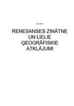 Research Papers 'Renesanses zinātne un lielie ģeogrāfiskie atklājumi', 1.