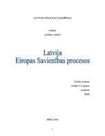 Research Papers 'Latvija Eiropas Savienības procesos', 1.