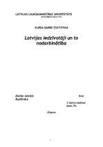 Research Papers 'Latvijas iedzīvotāji un to nodarbinātība', 1.