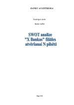 Summaries, Notes 'SWOT analīze "X Bankas" filiāles atvēršanai N pilsētā', 1.