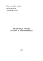 Summaries, Notes 'Riboflavīna (B2 vitamīna) kvalitatīvā un kvantitatīvā analīze', 1.
