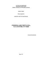Research Papers 'Juridiskā argumentācija, tās attīstība un veidi', 1.