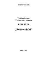 Research Papers 'Reālservitūts', 1.