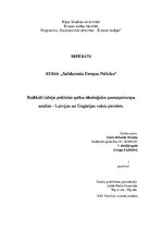 Research Papers 'Radikāli labējo politisko spēku ideoloģisko pamatprincipu analīze - Latvijas un ', 1.