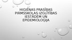 Presentations 'Higiēnas prasības pirmsskolas izglītības iestādēm un epidemioloģija', 1.
