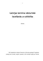 Essays 'Latvijas termina vēsturiskā izcelšanās un attīstība', 1.
