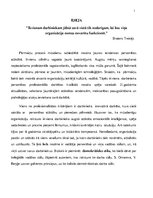 Essays '"Ikvienam darbiniekam jābūt savā vietā tik noderīgam, lai bez viņa organizācija ', 1.