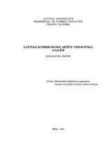 Term Papers 'Latvijas komercbanku aktīvu struktūras analīze', 1.