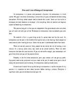 Essays 'Pros and Cons of Being an Entrepreneur', 1.