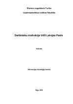 Research Papers 'Darbinieku motivācija VAS "Latvijas Pasts"', 1.