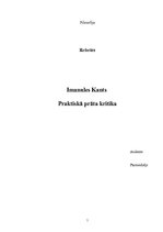 Research Papers 'Imanuels Kants "Praktiskā prāta kritika"', 1.