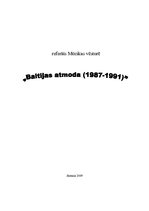 Research Papers 'Baltijas atmoda (1987.-1991.)', 1.