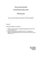 Summaries, Notes 'Audiovizuālā komunikācija un TV producēšana', 1.
