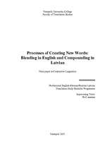 Research Papers 'Processes of Creating New Words: Blending in English and Compounding in Latvian', 1.