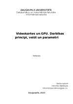 Research Papers 'Videokartes un GPU. Darbības principi, veidi un parametri', 1.