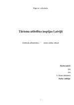 Research Papers 'Tūrisma attīstības iespējas Latvijā', 1.