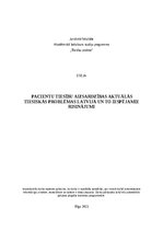 Essays 'Pacientu tiesību aizsardzības aktuālās tiesiskās problēmas Latvijā un to iespēja', 1.