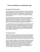Summaries, Notes 'The Future of Money in the Information Age', 1.