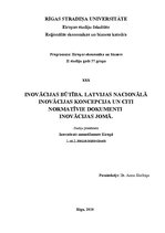 Summaries, Notes 'Inovācijas būtība. Latvijas nacionālā inovācijas koncepcija un citi normatīvie d', 1.