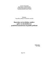 Research Papers 'Regresijas un korelācijas analīzes (pāru un daudzfaktoru) praktiskā izmantošana ', 1.