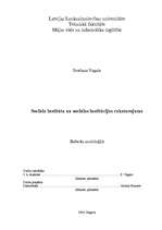 Research Papers 'Sociāla institūta un sociālas institūcijas raksturojums', 1.