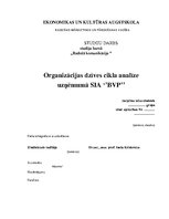 Research Papers 'Organizācijas dzīves cikla analīze uzņēmumā SIA "BPV"', 1.