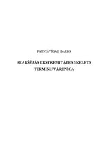 Research Papers 'Apakšējās ekstremitātes skelets, terminu vārdnīca', 1.