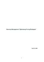 Research Papers 'Revenue Management "Optimizing Pricing Strategies"', 1.