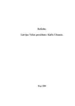 Research Papers 'Latvijas Valsts prezidents Kārlis Ulmanis', 1.