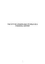 Research Papers 'Тhe City Of London and Its Role As a Financial Center', 1.