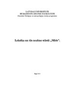 Research Papers 'Leksika un tās nozīme stāstā "Mids"', 1.