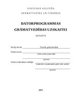 Research Papers 'Datorprogrammas grāmatvedības uzskaitei', 1.