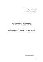 Research Papers 'Personības teorijas - 2 personības teoriju analīze', 1.