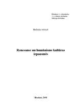 Research Papers 'Renesanse un humānisms kultūras izpausmēs', 1.