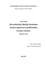 Term Papers 'Resocializācijas līdzekļu īstenošanas tiesiskie aspekti un to problemātika Latvi', 1.