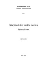 Research Papers 'Starptautisko tiesību normu īstenošana', 1.