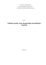 Essays 'Politisko partiju loma demokrātijas konsolidācijā Ungārijā', 1.