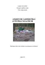 Research Papers 'Atkritumu saimniecības attīstības nosacījumi', 1.