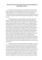 Essays 'The affect of environment on character features of the main character in D.D ,,R', 1.