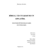 Research Papers 'Bībele, tās tulkojumi un izplatība', 1.