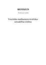 Research Papers 'Veterināro medikamentu kvalitātes uzraudzības sistēma', 1.