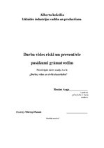 Research Papers 'Darba vides riski un preventīvie pasākumi grāmatvedim', 1.