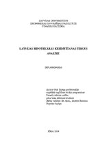 Term Papers 'Latvijas hipotekārās kreditēšanas tirgus analīze', 1.