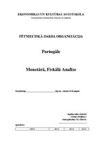 Summaries, Notes 'Makroekonomiskais pētījums par Portugāles finansiālo stāvokli', 1.
