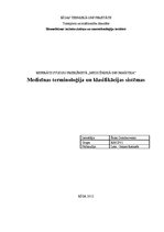 Research Papers 'Medicīnas terminoloģija un klasifikācijas sistēmas', 1.