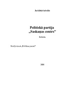Research Papers 'Politiskā partija "Saskaņas centrs"', 1.