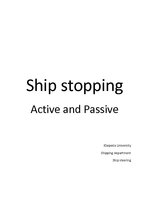 Summaries, Notes 'Ship Stopping Calculations', 1.