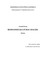 Research Papers 'Renesanses kultūras analīze', 1.